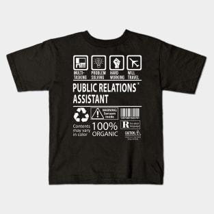 Public Relations Assistant T Shirt - MultiTasking Certified Job Gift Item Tee Kids T-Shirt